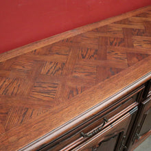 Load image into Gallery viewer, x SOLD Antique French Oak Three Drawer, Three Door Sideboard with Parquetry Top. B12429