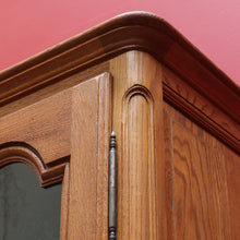 Load image into Gallery viewer, x SOLD French Oak Two Door Bookcase or China Cabinet with Twelve Panel Glass Doors Adjustable Shelves and Key. B12747