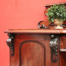 Load image into Gallery viewer, Antique English Mahogany Twin Pedestal Sideboard with Single Drawer and Backboard. B12432