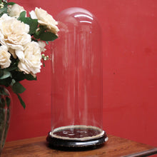 Load image into Gallery viewer, x SOLD Antique French Glass Dome on a Timber Base, Taxidermy or Clock Display Dome. B11738