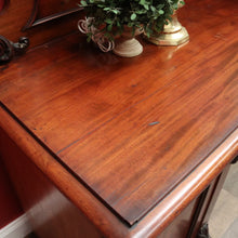 Load image into Gallery viewer, Antique English Mahogany Twin Pedestal Sideboard with Single Drawer and Backboard. B12432