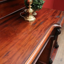 Load image into Gallery viewer, Antique English Mahogany Twin Pedestal Sideboard with Single Drawer and Backboard. B12432