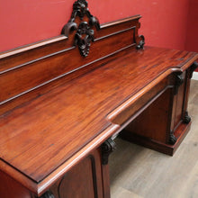 Load image into Gallery viewer, Antique English Mahogany Twin Pedestal Sideboard with Single Drawer and Backboard. B12432