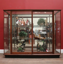 Load image into Gallery viewer, x SOLD Antique Australian Maple Mirror Back Museum Specimen Cabinet or Display Cupboard with Glass Shelves. B12434