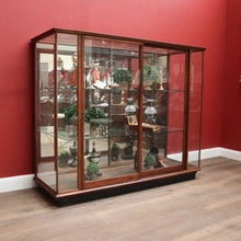 Load image into Gallery viewer, x SOLD Antique Australian Maple Mirror Back Museum Specimen Cabinet or Display Cupboard with Glass Shelves. B12434
