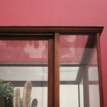 Load image into Gallery viewer, x SOLD Antique Australian Maple Mirror Back Museum Specimen Cabinet or Display Cupboard with Glass Shelves. B12434