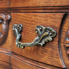 Load image into Gallery viewer, x SOLD Antique French Writing Bureau with Shaped Drawer Fronts Brass Handles Internal Drawers and Scroll Feet. B12738