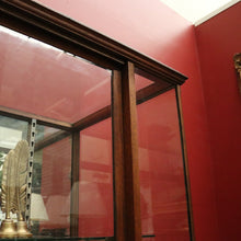 Load image into Gallery viewer, x SOLD Antique Australian Maple Mirror Back Museum Specimen Cabinet or Display Cupboard with Glass Shelves. B12434