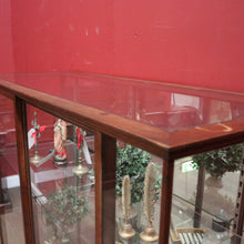 Load image into Gallery viewer, x SOLD Antique Australian Maple Mirror Back Museum Specimen Cabinet or Display Cupboard with Glass Shelves. B12434