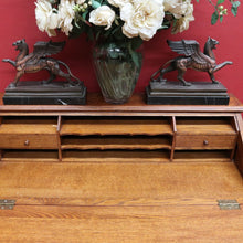Load image into Gallery viewer, x SOLD Antique French Writing Bureau with Shaped Drawer Fronts Brass Handles Internal Drawers and Scroll Feet. B12738
