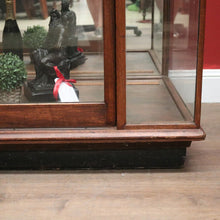 Load image into Gallery viewer, x SOLD Antique Australian Maple Mirror Back Museum Specimen Cabinet or Display Cupboard with Glass Shelves. B12434