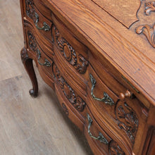 Load image into Gallery viewer, x SOLD Antique French Writing Bureau with Shaped Drawer Fronts Brass Handles Internal Drawers and Scroll Feet. B12738