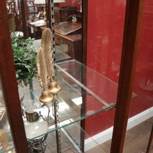 Load image into Gallery viewer, x SOLD Antique Australian Maple Mirror Back Museum Specimen Cabinet or Display Cupboard with Glass Shelves. B12434