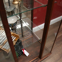 Load image into Gallery viewer, x SOLD Antique Australian Maple Mirror Back Museum Specimen Cabinet or Display Cupboard with Glass Shelves. B12434