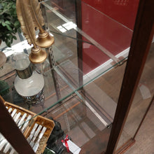 Load image into Gallery viewer, x SOLD Antique Australian Maple Mirror Back Museum Specimen Cabinet or Display Cupboard with Glass Shelves. B12434