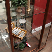 Load image into Gallery viewer, x SOLD Antique Australian Maple Mirror Back Museum Specimen Cabinet or Display Cupboard with Glass Shelves. B12434