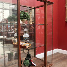 Load image into Gallery viewer, x SOLD Antique Australian Maple Mirror Back Museum Specimen Cabinet or Display Cupboard with Glass Shelves. B12434