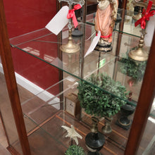 Load image into Gallery viewer, x SOLD Antique Australian Maple Mirror Back Museum Specimen Cabinet or Display Cupboard with Glass Shelves. B12434