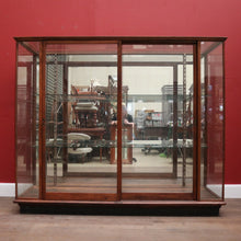 Load image into Gallery viewer, x SOLD Antique Australian Maple Mirror Back Museum Specimen Cabinet or Display Cupboard with Glass Shelves. B12434