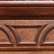 Load image into Gallery viewer, Antique French Oak Two Door Hall Cabinet with Single Drawer Panelled Doors Brass Handles and Fixed Shelf. B12850