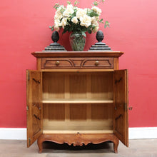 Load image into Gallery viewer, Antique French Oak Two Door Hall Cabinet with Single Drawer Panelled Doors Brass Handles and Fixed Shelf. B12850