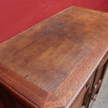 Load image into Gallery viewer, Antique French Oak Two Door Hall Cabinet with Single Drawer Panelled Doors Brass Handles and Fixed Shelf. B12850