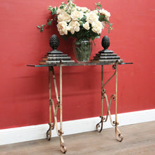 Load image into Gallery viewer, Antique French Wrought Iron and Glass Top Hall Table Lamp Table, Planter Table. B12440