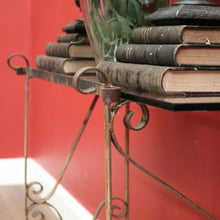 Load image into Gallery viewer, Antique French Wrought Iron and Glass Top Hall Table Lamp Table, Planter Table. B12440