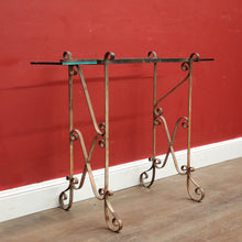 Load image into Gallery viewer, Antique French Wrought Iron and Glass Top Hall Table Lamp Table, Planter Table. B12440