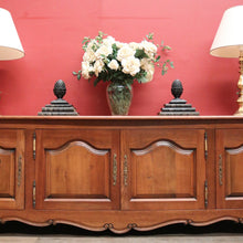Load image into Gallery viewer, x SOLD Antique French Cherry Wood Low Four Door Sideboard Cabinet TV Unit. B12427