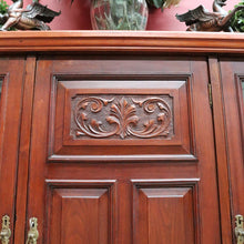 Load image into Gallery viewer, Antique English Walnut Three Door Sideboard or Display Cabinet, Bookcase circa 1915. B13101