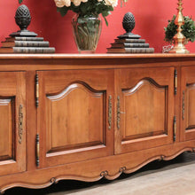 Load image into Gallery viewer, x SOLD Antique French Cherry Wood Low Four Door Sideboard Cabinet TV Unit. B12427