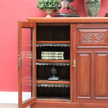 Load image into Gallery viewer, Antique English Walnut Three Door Sideboard or Display Cabinet, Bookcase circa 1915. B13101