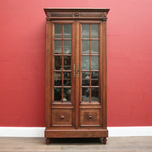 Load image into Gallery viewer, x SOLD Antique French Walnut Two Door Bookcase or China Cabinet. Four Shelves. B12428