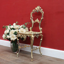 Load image into Gallery viewer, Vintage Italian Gilt Cast Metal Dressing Table Chair or Hall Chair. B13071