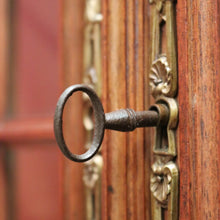 Load image into Gallery viewer, x SOLD Antique French Walnut Two Door Bookcase or China Cabinet. Four Shelves. B12428