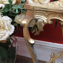 Load image into Gallery viewer, Vintage Italian Gilt Cast Metal Dressing Table Chair or Hall Chair. B13071