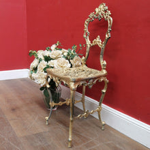 Load image into Gallery viewer, Vintage Italian Gilt Cast Metal Dressing Table Chair or Hall Chair. B13071