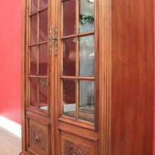 Load image into Gallery viewer, x SOLD Antique French Walnut Two Door Bookcase or China Cabinet. Four Shelves. B12428