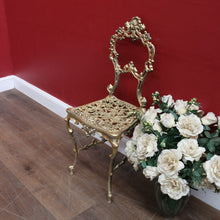 Load image into Gallery viewer, Vintage Italian Gilt Cast Metal Dressing Table Chair or Hall Chair. B13072