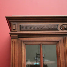 Load image into Gallery viewer, x SOLD Antique French Walnut Two Door Bookcase or China Cabinet. Four Shelves. B12428