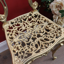 Load image into Gallery viewer, Vintage Italian Gilt Cast Metal Dressing Table Chair or Hall Chair. B13072