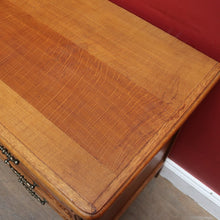Load image into Gallery viewer, x SOLD Vintage French Chest of Three Drawers with Metal Handles and Carved End Detail. B12772