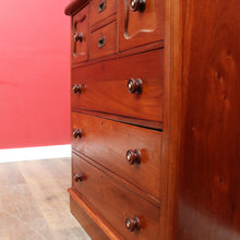 Load image into Gallery viewer, Antique Australian Cedar Chest of Drawers with Mother of Pearl Handles. B13094
