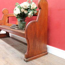 Load image into Gallery viewer, Antique Australian Mahogany Church Pew Hall or Verandah Bench Seat. B13118