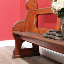 Load image into Gallery viewer, Antique Australian Mahogany Church Pew Hall or Verandah Bench Seat. B13118