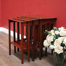 Load image into Gallery viewer, x SOLD Antique French Mahogany Nest of Four Tables with Ivory and Ebony Inlay. B12426