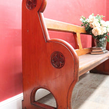 Load image into Gallery viewer, Antique Australian Mahogany Church Pew Hall or Verandah Bench Seat. B13118