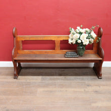 Load image into Gallery viewer, Antique Australian Mahogany Church Pew Hall or Verandah Bench Seat. B13118