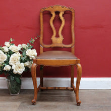 Load image into Gallery viewer, Antique French Hall or Office Chair with Turned H Stretcher Scroll Feet Ornate Splat Back and Padded Seat. B12814